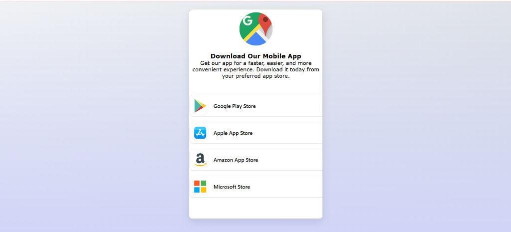 This is the App Download page visitors see after scanning.
