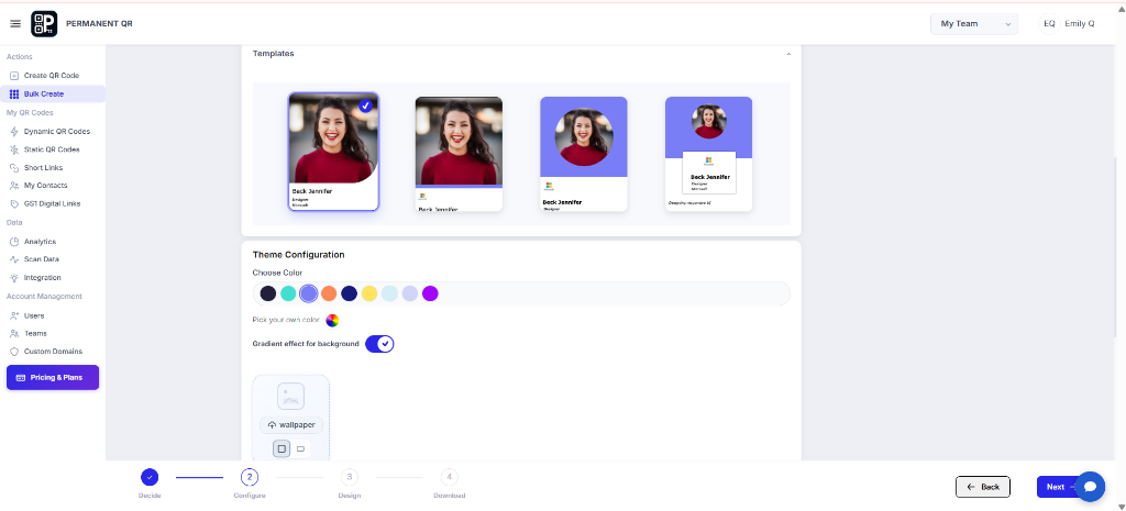 Select Digital Business Card template