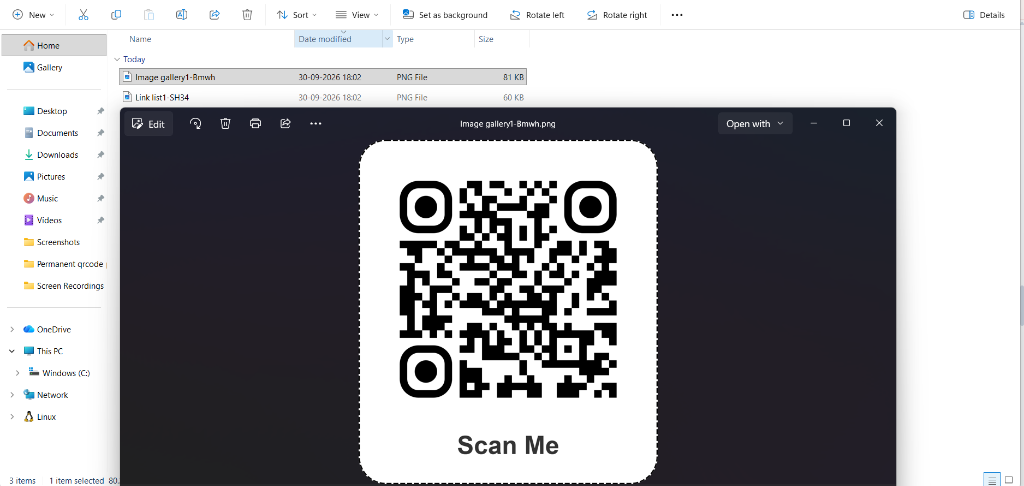 Downloaded QR code image