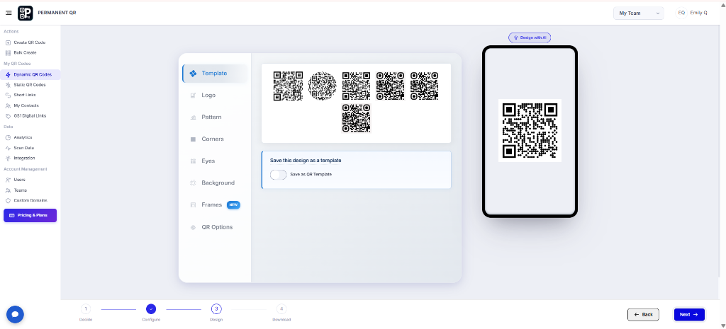 Customize the QR Code design