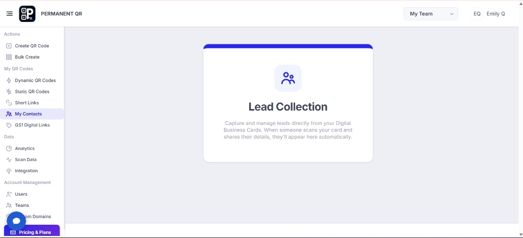 My Contacts Lead Collection empty state