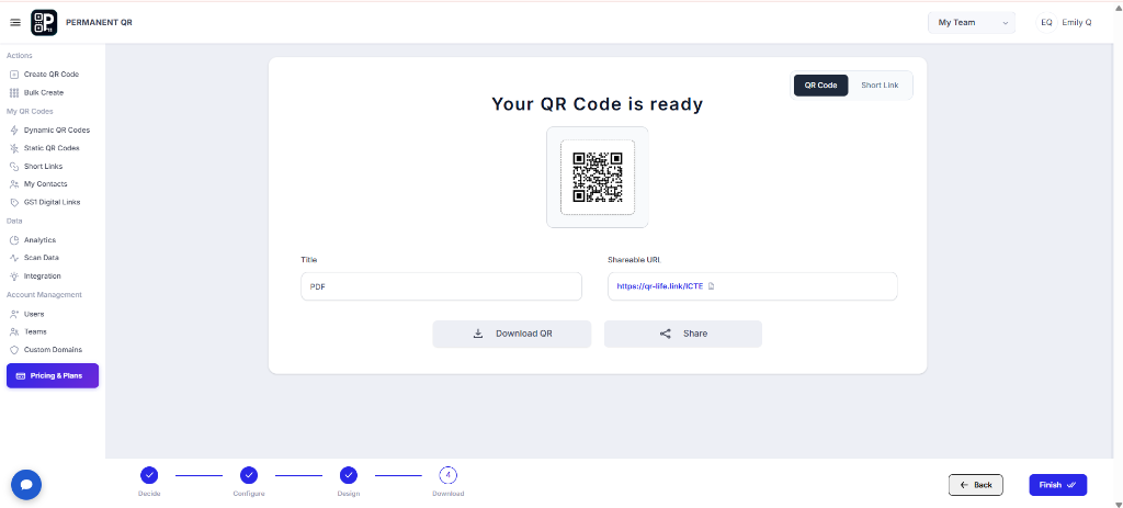 Customize the design and appearance of your PDF QR Code.