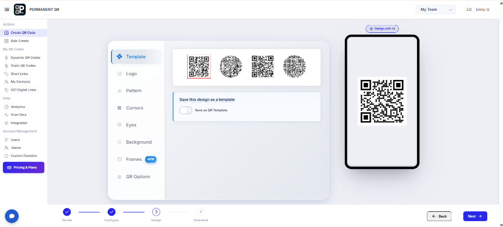 Customize Restaurant Menu QR Code