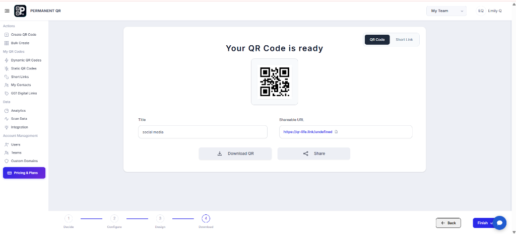 Preview Social Media QR Code