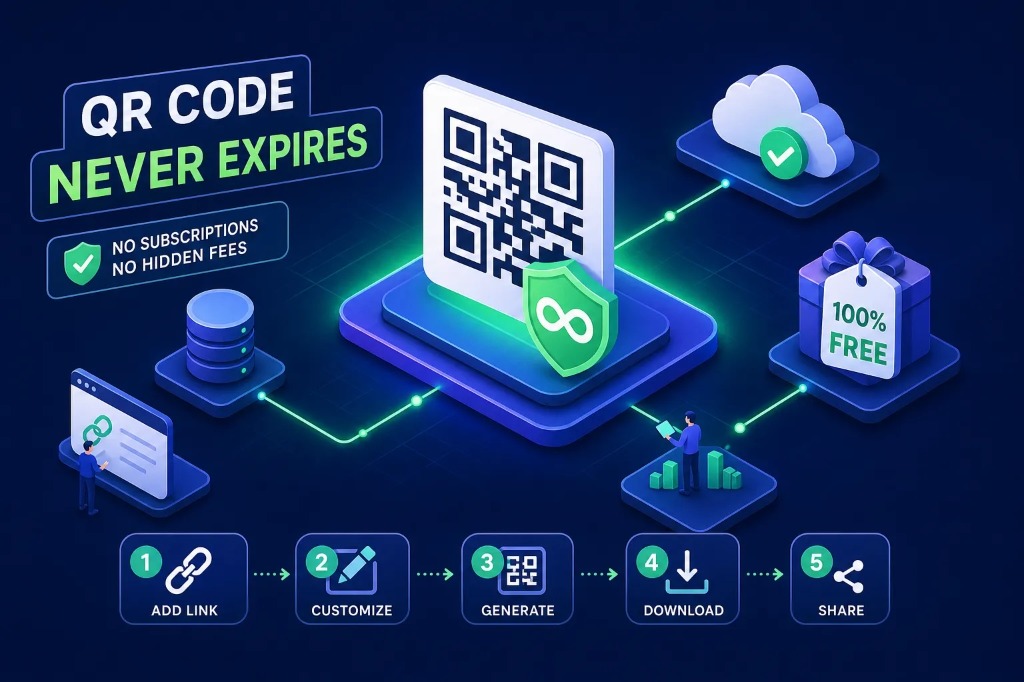 5-step workflow to set up a permanent dynamic QR code without subscriptions