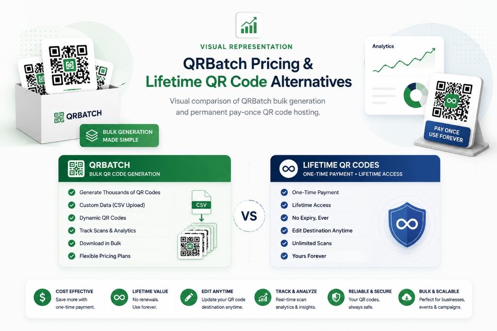 QRBatch pricing and lifetime QR code alternatives comparison